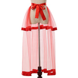 Pbong  Steampunk Tulle Tutu Skirt Women Medieval Gothic Cocktail Club Ruffles Punk Mermaid Overskirt