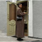 Brown Shoulder Pad Woolen Overcoat Women Elegant Lapel Single-breasted Long Sleeve Coat 2025 Autumn Lady Commuter Outerwear