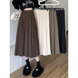 Modest Skirts for Women  Korean Style Long Black Skirt Women's Pleated Skirt Long Skirts for Women Fashion 2023 Dazy  A-LINE