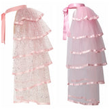 Pbong  Steampunk Tulle Tutu Skirt Women Medieval Gothic Cocktail Club Ruffles Punk Mermaid Overskirt