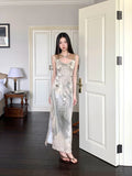 Hollow Out Vintage Bodycon Long Dress For Woman Summer 2025 Sleeveless Tunics Modest Evening Party Ladies Midi Dress