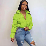 Fall Winter Solid Down Coat Puffer Jacket and Coats for Women Bubble Outerwear Cropped Outwear Oversized Clothing