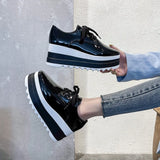 Pbong  New Spring Women Flat Platform Shoes Slip on Moccains Ladies Casual Shoes Woman Thick Sole Brogue Creepers Sneakers