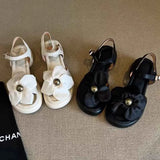 Pbong  Flower Women's Sandals Flats Platform Shoes Woman Slippers Casual Beach Dress Flip Flops Walking Comfort Elegant Mujer Slides