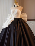 Pbong  Elegant Black Hepburn Style Evening Gown for Brides High Waist Puffy Skirt Wedding Photography Shoots Korean Style Long Dress