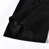 Women's Black Jeans Flare Pants Y2k Retro Emo 2000s Streetwear Fashion Trousers Harajuku Wide Yoga Pants 90s Aesthetic Clothes