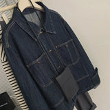 Vintage Jeans Jacket for Women Crop Tops 2025 Ropa Mujer Streetwear Fashion Loose Outwear Pockets Casual Korean Y2k Coat 27p746