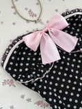 Pbong  Women's Casual Vacation Elegant Outfit Daily Versatile Fashion Outing Pink Bow Decor Mesh Polka Dot Print Tube Top Mini