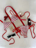 Women's Sexy Push-Up Two-Piece Swimsuit  Bathing Suit Micro Beachwear Stripe Bikini Set Swimwear Trendy Mciro