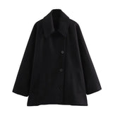 2025 New Autumn Fashion Solid Lapel Jacket For Women Single Breasted Long Sleeve Coats Female Elegant Chic Street Outwear