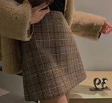 Skirts Women Plaid Slim Korean Style Casual All-match High Waisted Mujer Spring-autumn Comfortable Student Club Female Harajuku