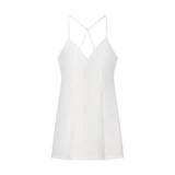 Sexy Fashion Backless Women Dress New V-neck Solid Color Summer White Short Dress Elagant Slim Party Dress Vestidos