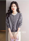 Autumn/Winter 2025 Korean Version Fashion Women's Knitting Cardigan Sweater Design Sense Versatile Femme Bottoming Tops