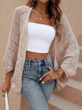 Spring/Summer Women's Loose Hollow Bat Sleeve Knitted Cardigan Sweater