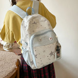 Women's Star Print Backpack Adjustable Strap Charm Decor Casual Daily School Bag Student Book Back Packs