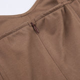 Brown Stitching Corset Birthday Party Dress