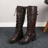 Pbong  Autumn and winter new solid color wear-resistant non-slip boots long boots big size female boots knight boots female