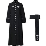 Pbong  Church Clergy, Priests, Priests, Robes, Roman Cass with Standing Collar, Long Sleeved Stage Costumes