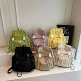Women's Cloth Big Soft Backpacks Design Backpack for Teens Girls School Bag Simple Solid Color Travel Back Pack