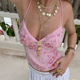 Boho Beaded Embellished Tank Tops Sequin Sparkly Shiny Sleeveless Shirt Vest Women Summer Vacation Y2K Sexy Crop Tops Going Out