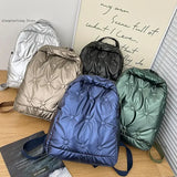 Pbong  Large Capacity Cotton Coat Backpack Women's Fashionable Schoolbag Simple Travel Backpack for College Students