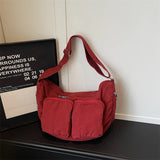 Pbong  Women's large capacity Canvas Multi-pocket Shoulder Bag Casual Practical Aesthetic Daily Commute Crossbody Bag Handbags
