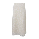 Elegant French A-Line Mesh Fashion Long Skirts Women High Waist Casual Sexy Spring Summer Evening Party New Maxi Skirt