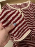 Pbong  Fresh Autumn New Loose Pullovers O Neck Long Sleeve Knit Stripe Lazy Pull Femme All-match Undershirt High Street Knitted