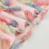Pbong  Holiday Flower Textured Short Slimming Skirts Women Summer Low Waist All Match Mesh Patchwork Mini Skirt Y2K Aesthetics