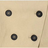 Pbong  Lapel Double Breasted Cap Sleeve Cropped Blazer Jacket Cropped Waist Irregular Hem Summer Chic Casual Lady Office Outfit