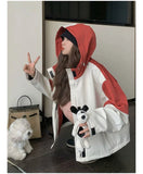 Vintage Patchwork Cargo Jacket Women Loose Preppy Style Long Sleeve Sweet Coat Casual Fall Female Retro All Match New Tops