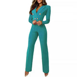 Pbong  Women's Slim Fit Long Sleeve Jumpsuit Autumn Winter New Style Cross-Border Professional One-Piece Suit Chinese Brand AE Stock