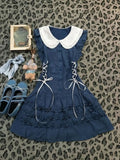 Elegant Gothic Vintage Dress Women Lolita Lace Sleeveless Mini Dress Y2K Slim Style Spicy Girl Daily Fashion