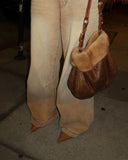 jaded london khaki wash to make old jeans mid-waist silhouette straight leg trousers