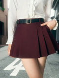 Fashion Solid Gray Pleated Short Skirt 2025 New Spring Summer High Waist A-line Women Skirts College Style Sweet Woman Clothing