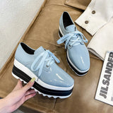 Pbong  New Spring Women Flat Platform Shoes Slip on Moccains Ladies Casual Shoes Woman Thick Sole Brogue Creepers Sneakers