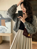 Long Sleeve Pointelle Knit Top Women Sweater Cardigan Sheer Button-up Sweater Jacket blusas para mujer Vacation Boho Outfit