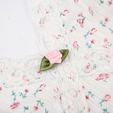 Sweet Small Flowers Printing Lace Trim Dress