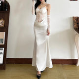Autumn and winter new women's solid color slim fit high waist fashionable sling sexy backless dress