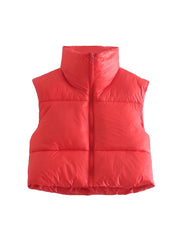 Casual Woman Black Loose Short Vest Female Fashion Oversized  Solid Color Tank Ladies Basic Warm Sleeveless Jacket
