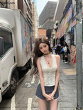 Spring French Vintage Sweet 2 Piece Sets Women Y2k Sexy V-neck Design Mini Skirt Suits Female Lace Korea Style Chic Outfits 2025