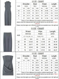 Elegant Women Solid Slim Dress Autumn New Female Simplicity Design Long Dress Fashion Rear Split Sleeveless Dress