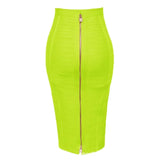 Pbong  Amazon Best-Selling Mini Dress Striped Zipper High-Waisted Bodycon Skirt Sexy Double-Opened Waist Belt Solid Color