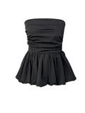 French One Shoulder Pleated Slim Tube Top Women Sexy Waist Ruffled Sleeveless Vests Summer Y2k Solid All Match Tanks