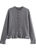 2025 New Women's European & American French Design Sweaters Female Elegant Simple Layered Decoration Versatile Knitted Cardigans