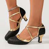 Pbong  Sandals Pumps Women Gold High Heels Women Shoes Shoes Latin Dance Shoes Female Wedding Party Talon Femme Size 35-43