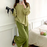 Pbong  Oversized Sleepwear Female 2PCS Pajamas Spring Summer New Viscose Nightwear Pijamas Suit Casual Loose Contrast Color Homewear