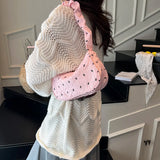 Pbong  New Fashion Oxford Cloth Large Capacity Single Shoulder Bag Women's Underarm Bag Butterfly Knot Print Casual Simple City...