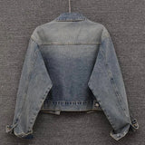 Women's Cowboy Coat 2025 Spring Autumn Fashion Short Loose Ladies Top Versatile Large Pocket Korean Version Female Denim Jacket