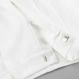 Pbong  New Autumn Elegant High Waist Straight Leg Trousers for Women Floor Length Commuter Suit Pants Polyester Fiber Loose White